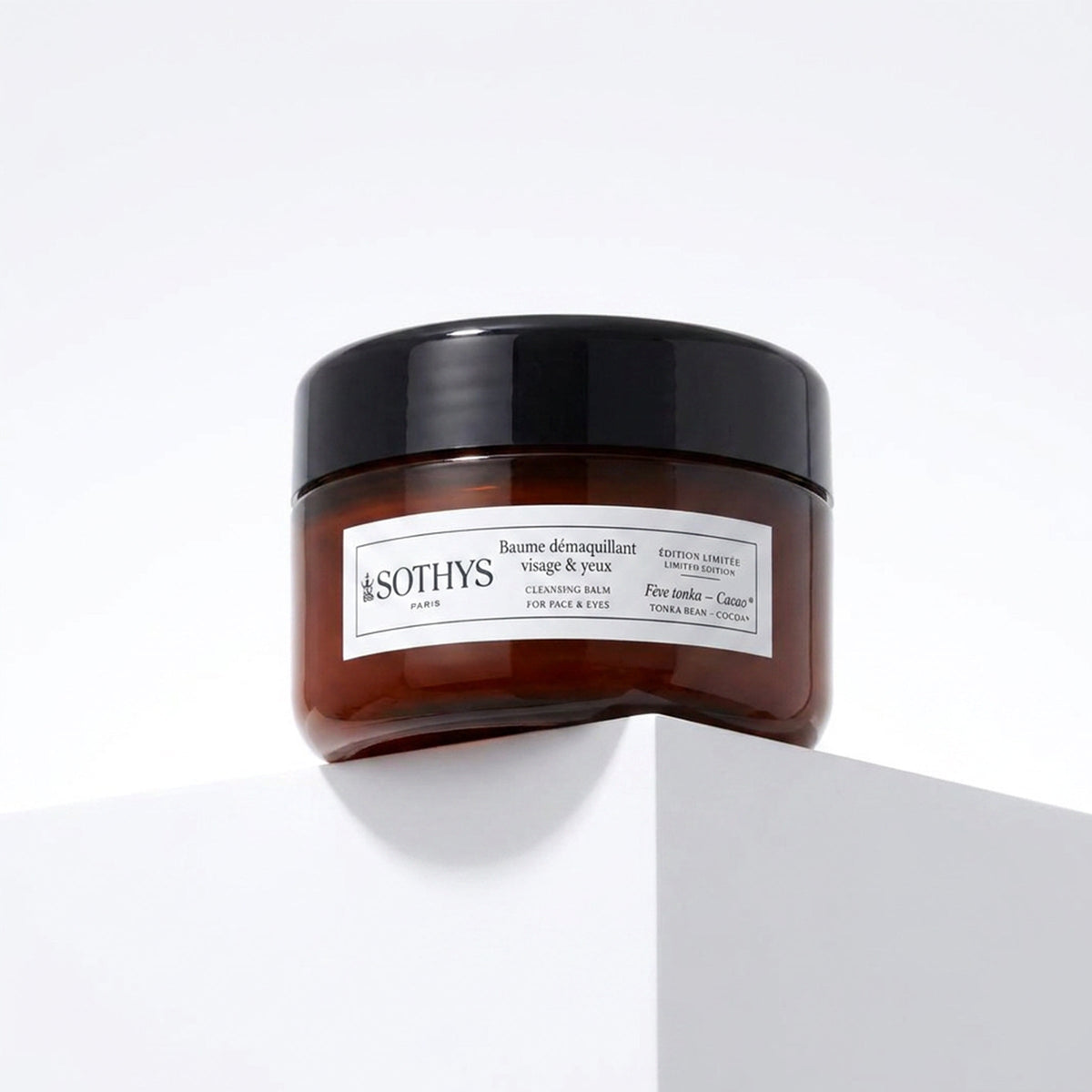 Baume démaquillant visage Fève tonka et cacao 100 ml avec beurre de karité et huile de macadamia, texture fondante huile lactescente, élimine maquillage waterproof, peau douce et sublimée, pour tous types de peau