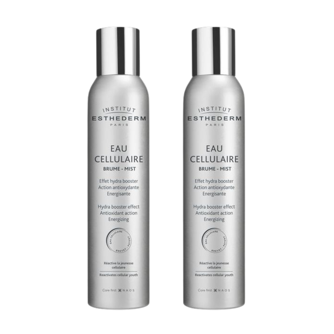 Duo Brume Eau Cellulaire bottles with hyaluronic acid for hydrating and revitalizing skin mist