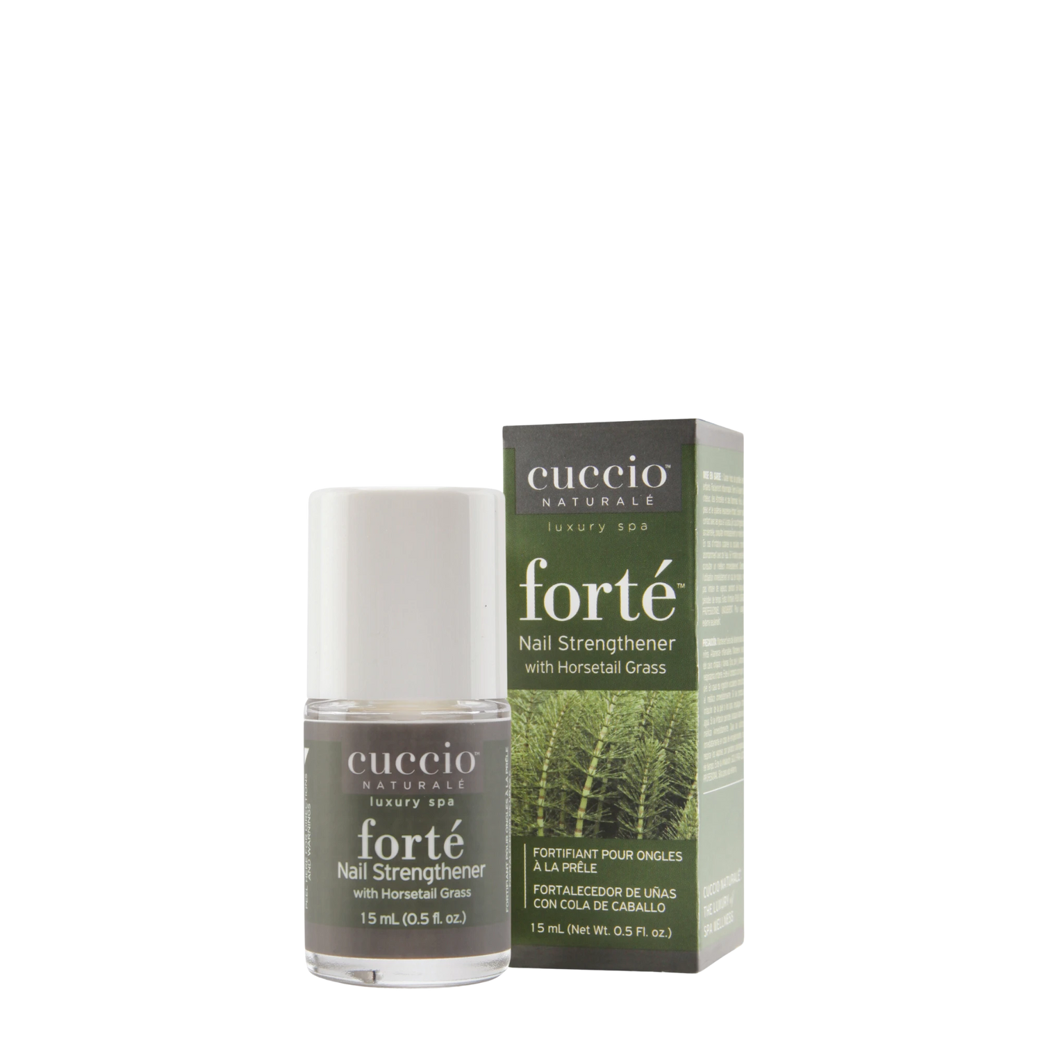 Fortifiant pour ongles Forté Cuccio 15 ml avec prêle naturelle pour ongles longs et forts sans formaldéhyde ni toluène