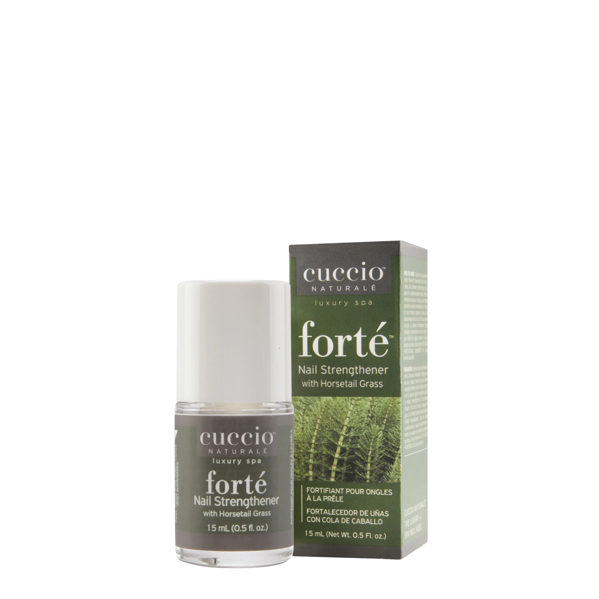 Fortifiant pour ongles Forté Cuccio 15 ml avec prêle naturelle pour ongles longs et forts sans formaldéhyde ni toluène